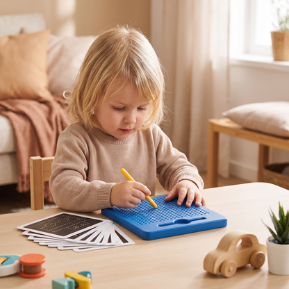 2-in-1 Magnetische Schreib- & Zeichentafel mit aufsteckbaren Formen für Kinder