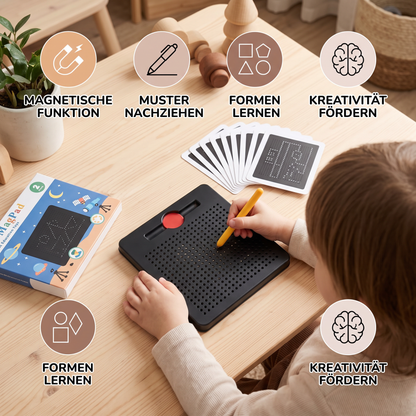 2-in-1 Magnetische Schreib- & Zeichentafel mit aufsteckbaren Formen für Kinder
