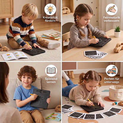 2-in-1 Magnetische Schreib- & Zeichentafel mit aufsteckbaren Formen für Kinder