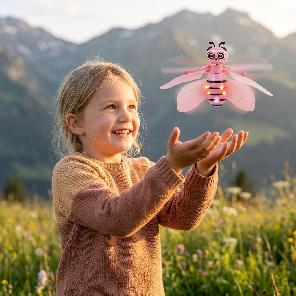 Handgesteuertes fliegendes Bienen-Spielzeug mit Bewegungssensor & LED-Lichtern