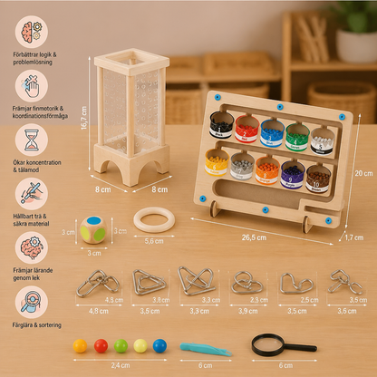 3-Teiliges Montessori Spiel- & Entwicklungs Rätselset für Kinder