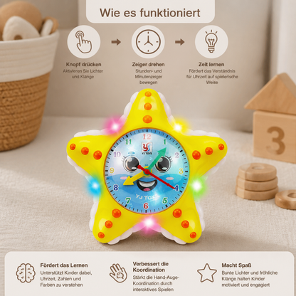 Seestern-Lernuhr – Interaktives Spielzeug zum Erlernen der Uhrzeit für Kinder