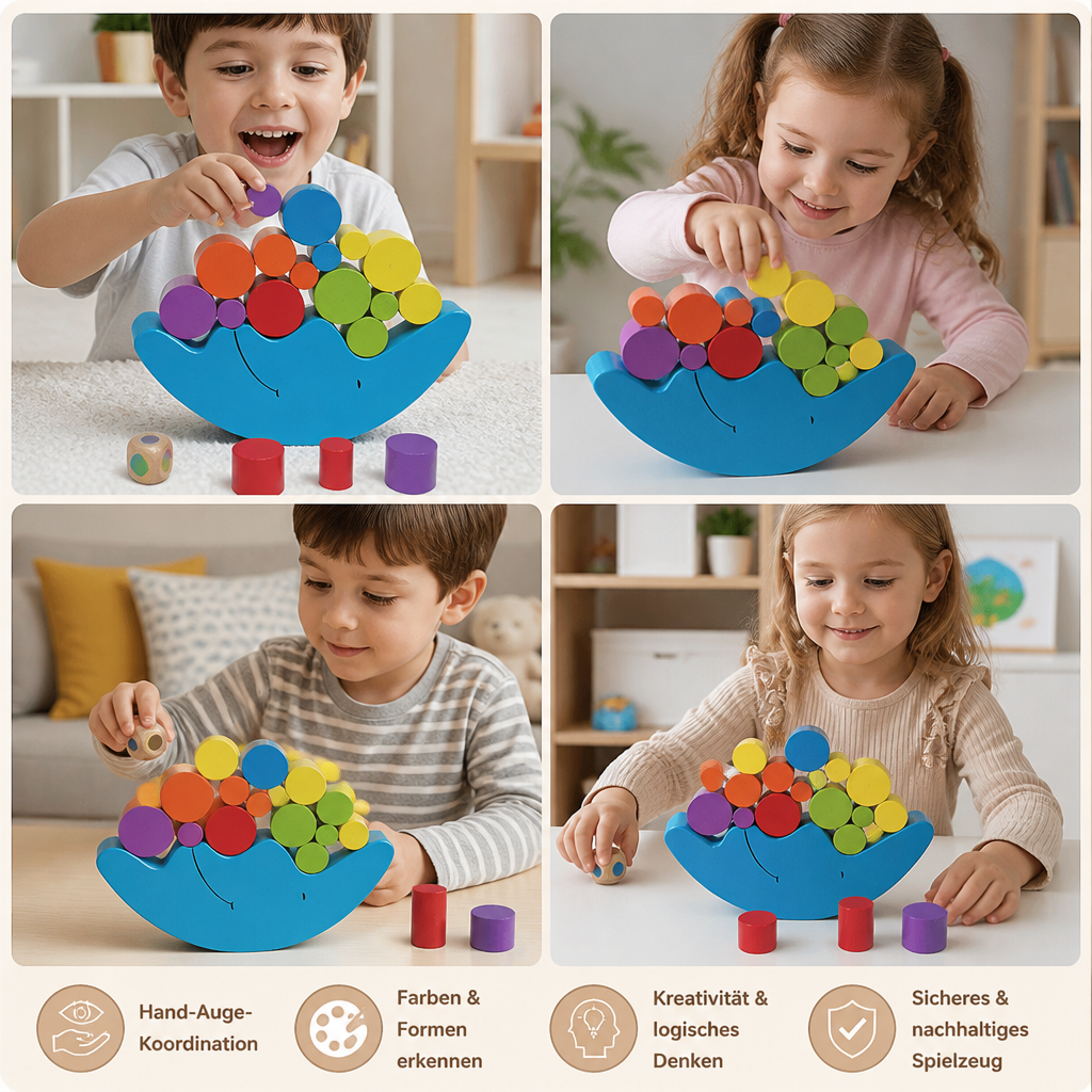 Buntes Stapelspielzeug – Lernspielzeug für Kinder mit Farben und Formen