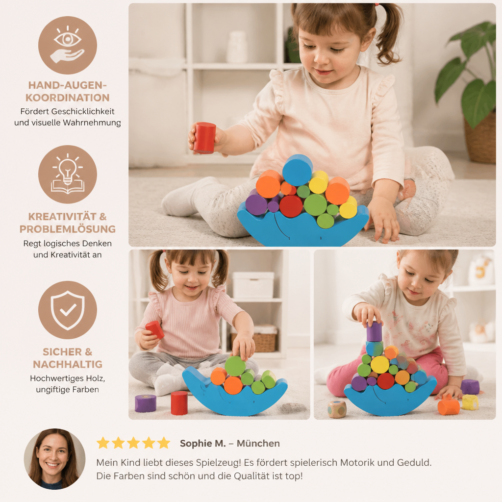 Buntes Stapelspielzeug – Lernspielzeug für Kinder mit Farben und Formen