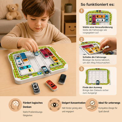 Logisches Denken - Auto Parkplatz Rätsel Spielzeug für Kinder
