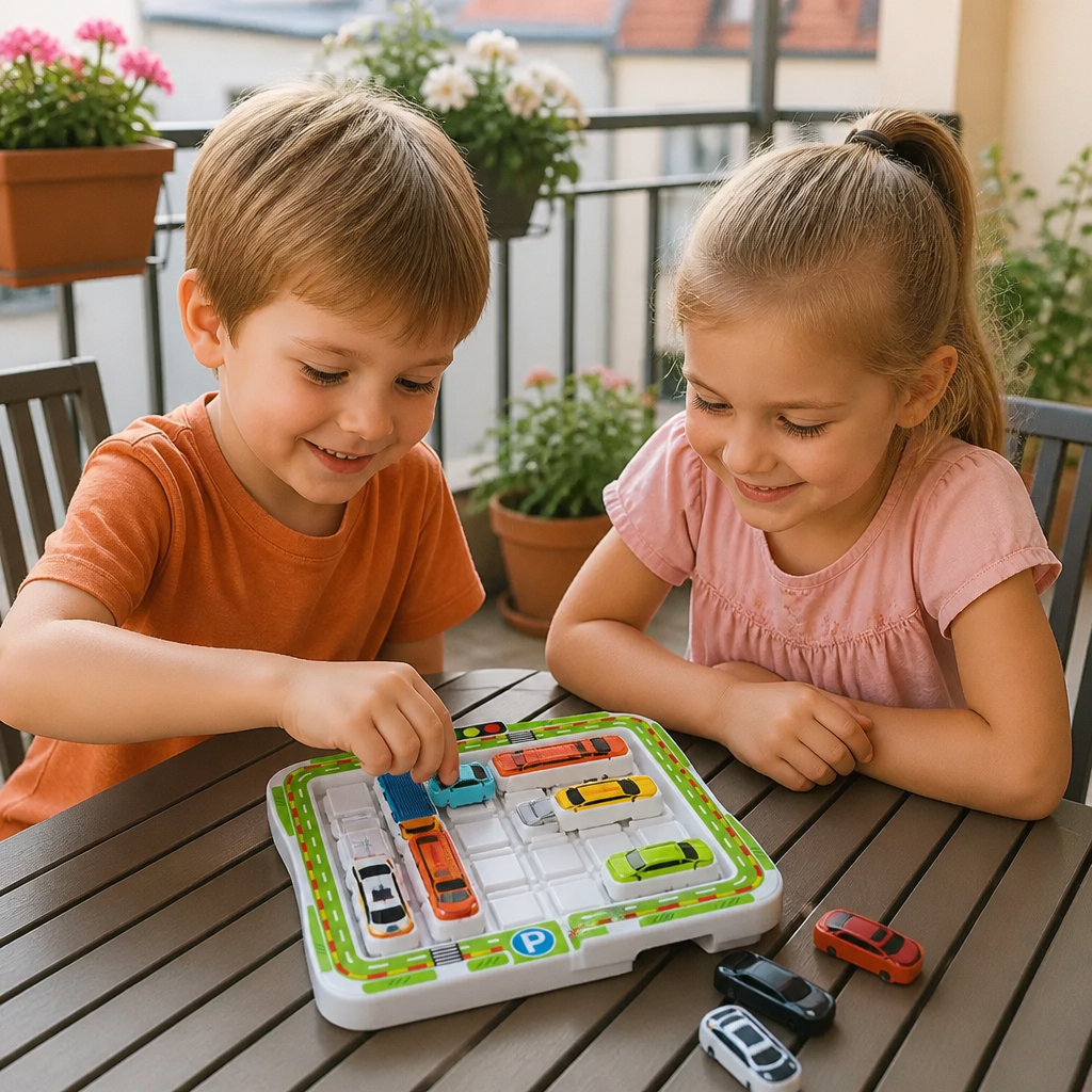 Logisches Denken - Auto Parkplatz Rätsel Spielzeug für Kinder