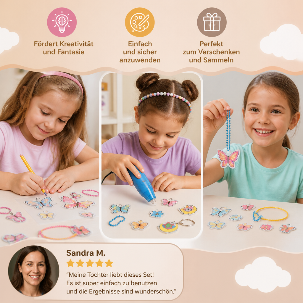 DIY-Schrumpfkunst-Set für Schlüsselanhänger & Charms für Kinder