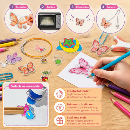 DIY-Schrumpfkunst-Set für Schlüsselanhänger & Charms für Kinder