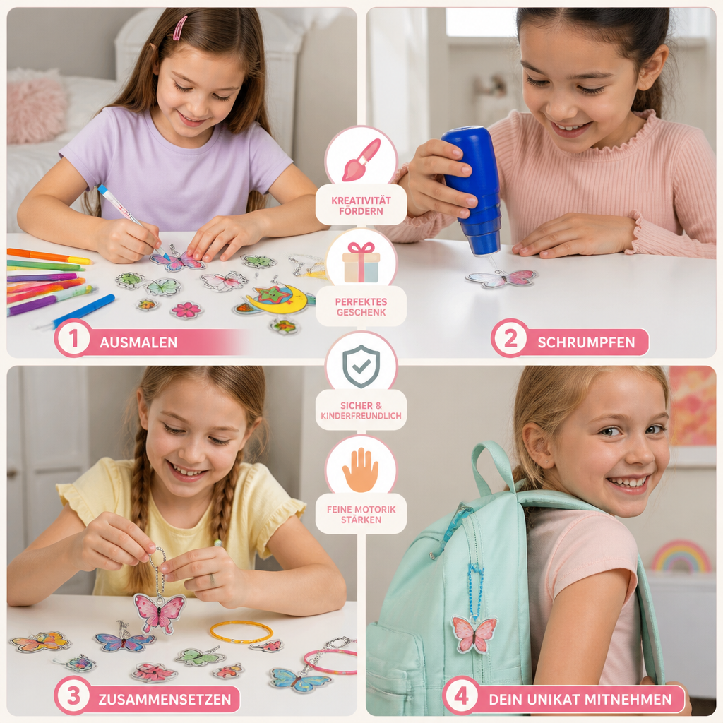 DIY-Schrumpfkunst-Set für Schlüsselanhänger & Charms für Kinder