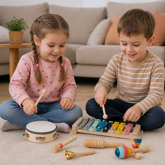 Musikinstrumente-Set aus Holz – Montessori-Schlaginstrumente & Rhythmus-Lernspielzeug für Kinder