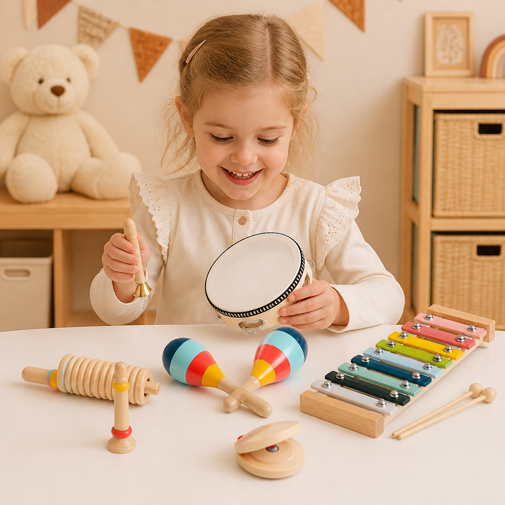 Musikinstrumente-Set aus Holz – Montessori-Schlaginstrumente & Rhythmus-Lernspielzeug für Kinder