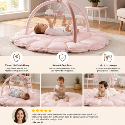5-in-1 Plüsch-Baby-Spielbogen, Aktivitätsmatte & Bett mit Hängespielzeug