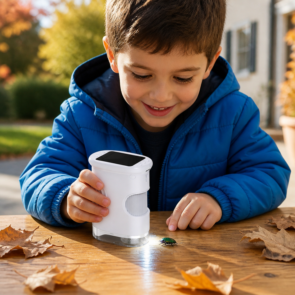 2-in-1 Digitales Mikroskop & Teleskop für Kinder mit Foto- und Videokamera
