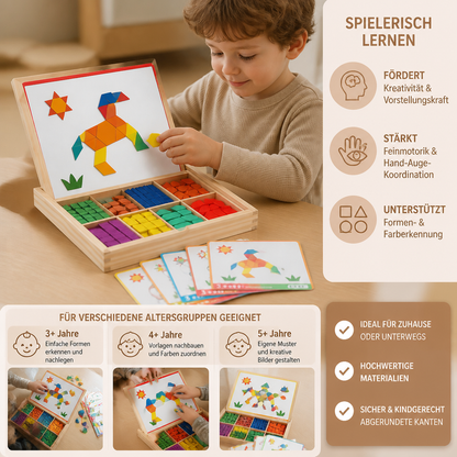 Magnetisches geometrisches Formenpuzzle aus Holz für Kinder