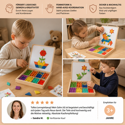 Magnetisches geometrisches Formenpuzzle aus Holz für Kinder