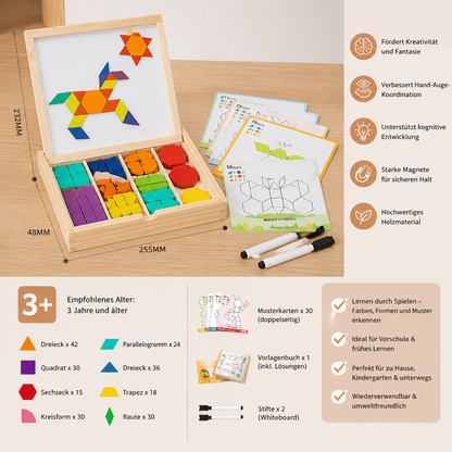 Magnetisches geometrisches Formenpuzzle aus Holz für Kinder