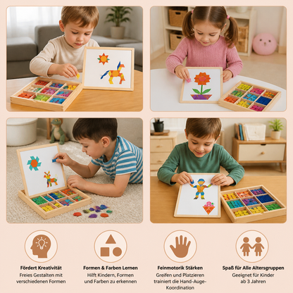 Magnetisches geometrisches Formenpuzzle aus Holz für Kinder
