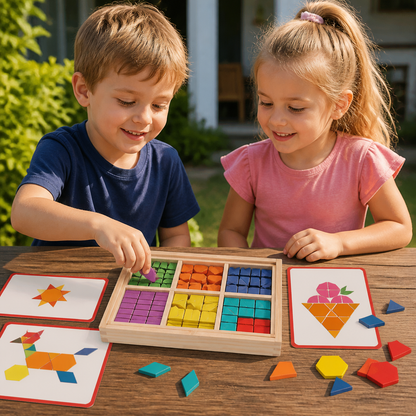 Magnetisches geometrisches Formenpuzzle aus Holz für Kinder