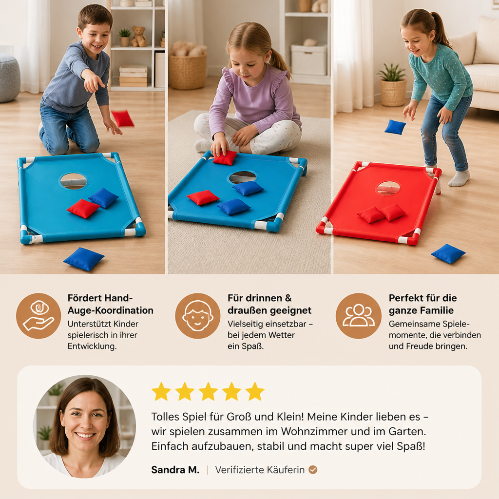 Zweifarbiges Bean-Bag-Wurfspiel für drinnen & draußen