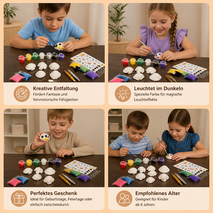 Glow-in-the-Dark Muschel-Malset – Leuchtendes DIY-Bastelset
