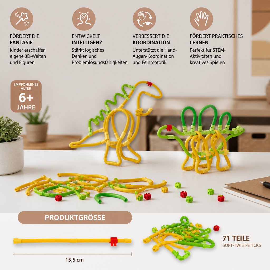 DIY Twisty Sticks – Kreatives 3D-Bauset & MINT-Konstruktionsspiel