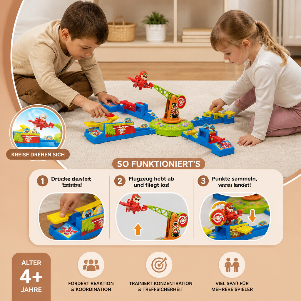 Interaktives Flugzeug-Brettspiel – Spannendes Mehrspieler-Familienspiel