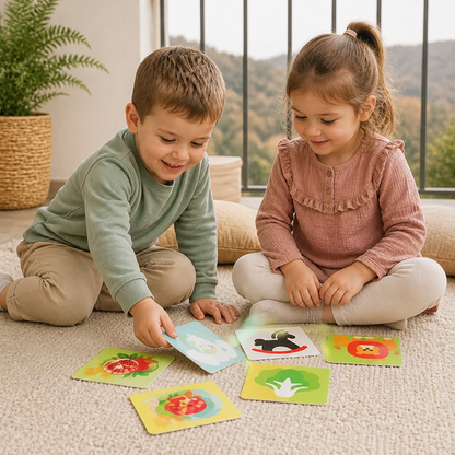 Montessori Lernkarten für Babys – Visuelle Stimulation, Farberkennung & Sortierset