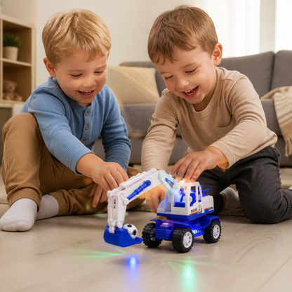 Musikalischer Bagger mit automatischer Fußball-Schaufel & LED-Lichtern