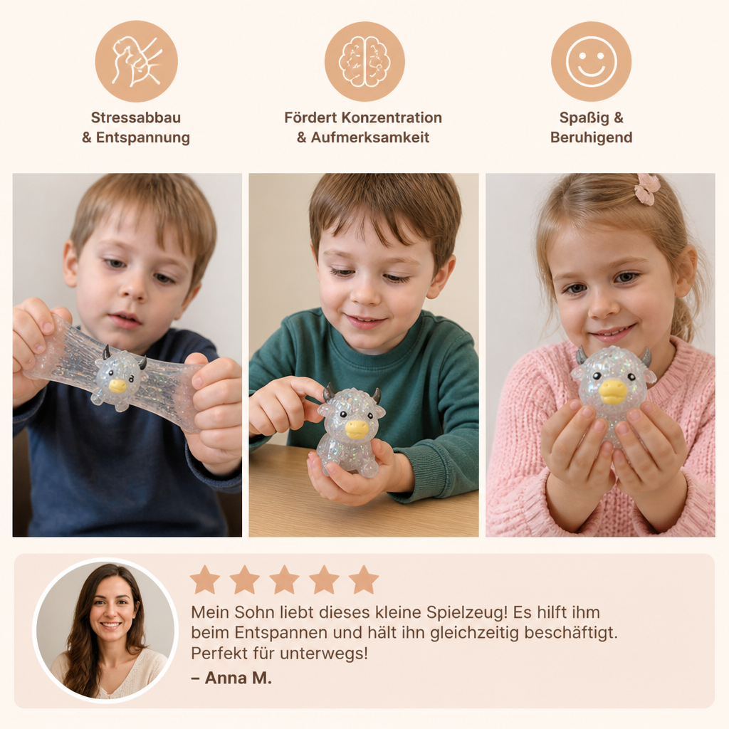 Mini-Highland-Rind-Squishy als Anti-Stress-Spielzeug
