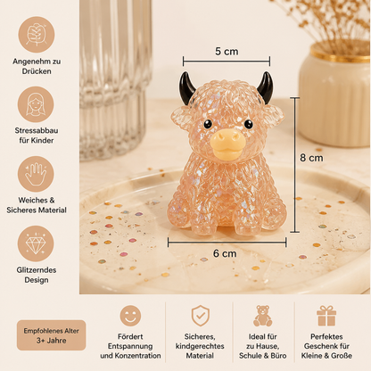 Mini-Highland-Rind-Squishy als Anti-Stress-Spielzeug