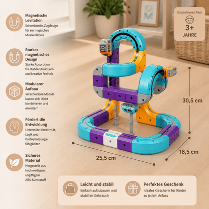 DIY-Schwerkraft-Würfelbahn-Bauset mit elektrischem Zug