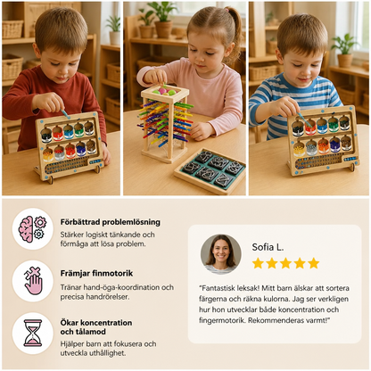 3-Teiliges Montessori Spiel- & Entwicklungs Rätselset für Kinder