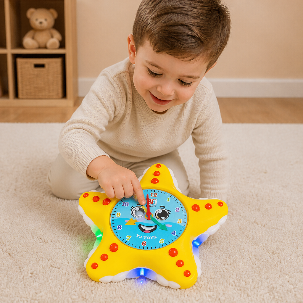 Seestern-Lernuhr – Interaktives Spielzeug zum Erlernen der Uhrzeit für Kinder