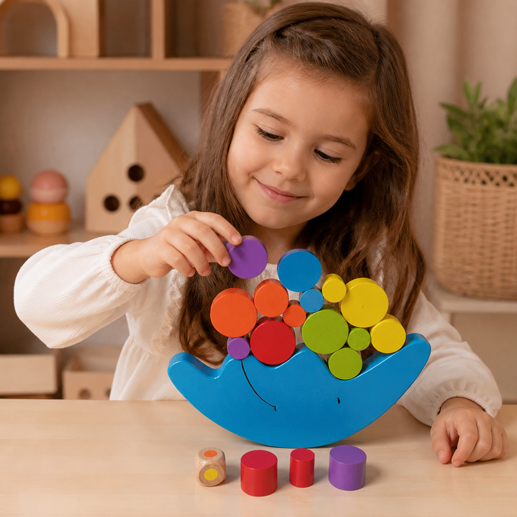 Buntes Stapelspielzeug – Lernspielzeug für Kinder mit Farben und Formen