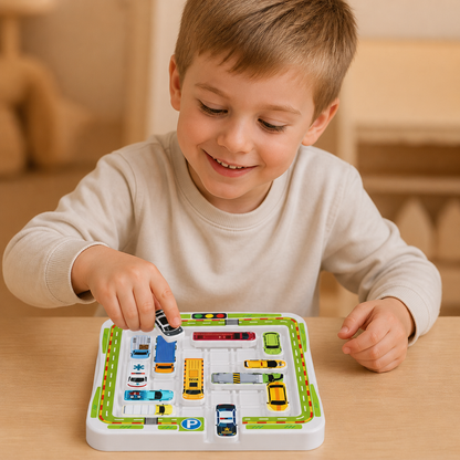 Logisches Denken - Auto Parkplatz Rätsel Spielzeug für Kinder