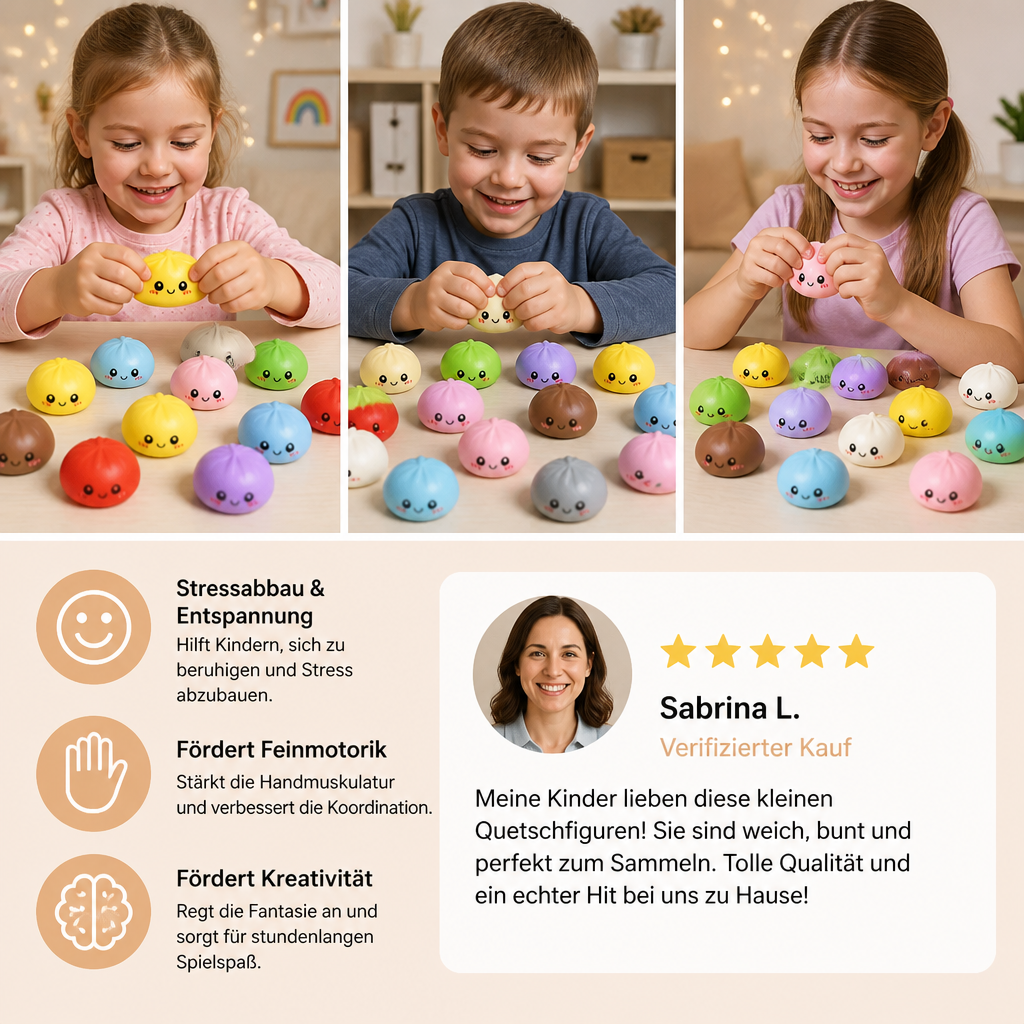 Dumpling-Squishy-Adventskalender mit geheimnisvollen Fidget-Überraschungen