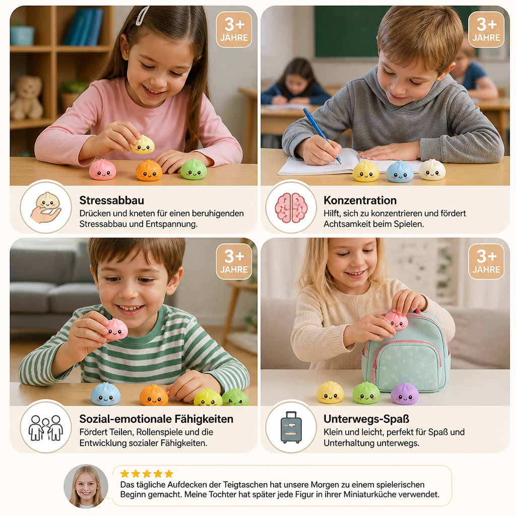 Dumpling-Squishy-Adventskalender mit geheimnisvollen Fidget-Überraschungen