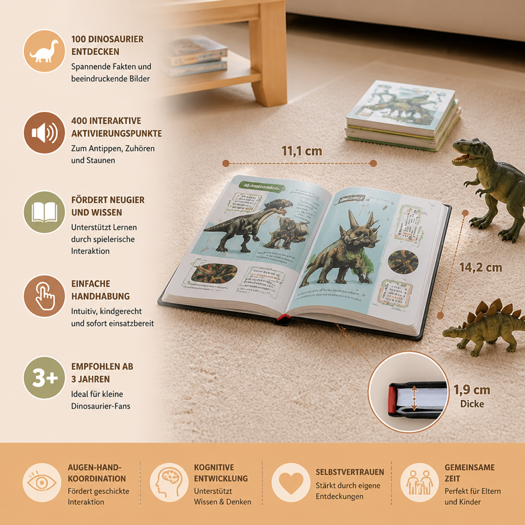 Interaktives sprechendes Dinosaurier-Enzyklopädie-Buch