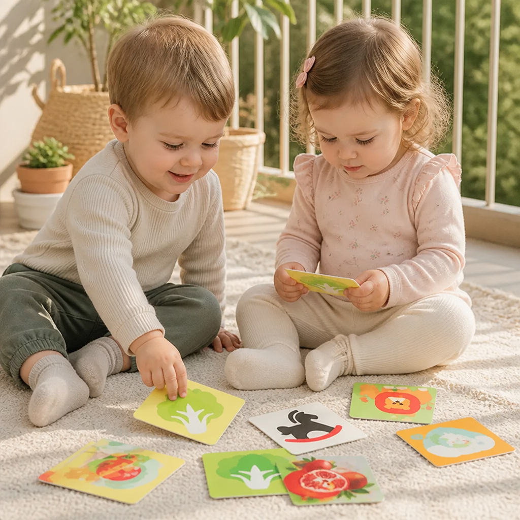 Montessori Lernkarten für Babys – Visuelle Stimulation, Farberkennung & Sortierset