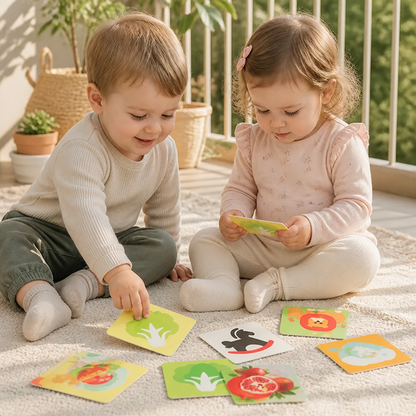 Montessori Lernkarten für Babys – Visuelle Stimulation, Farberkennung & Sortierset