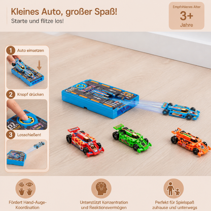Mini-Rennwagen-Katapult im Taschenformat