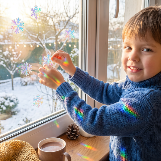 Wiederverwendbare Schneeflocken-Sonnenfänger-Fenstersticker
