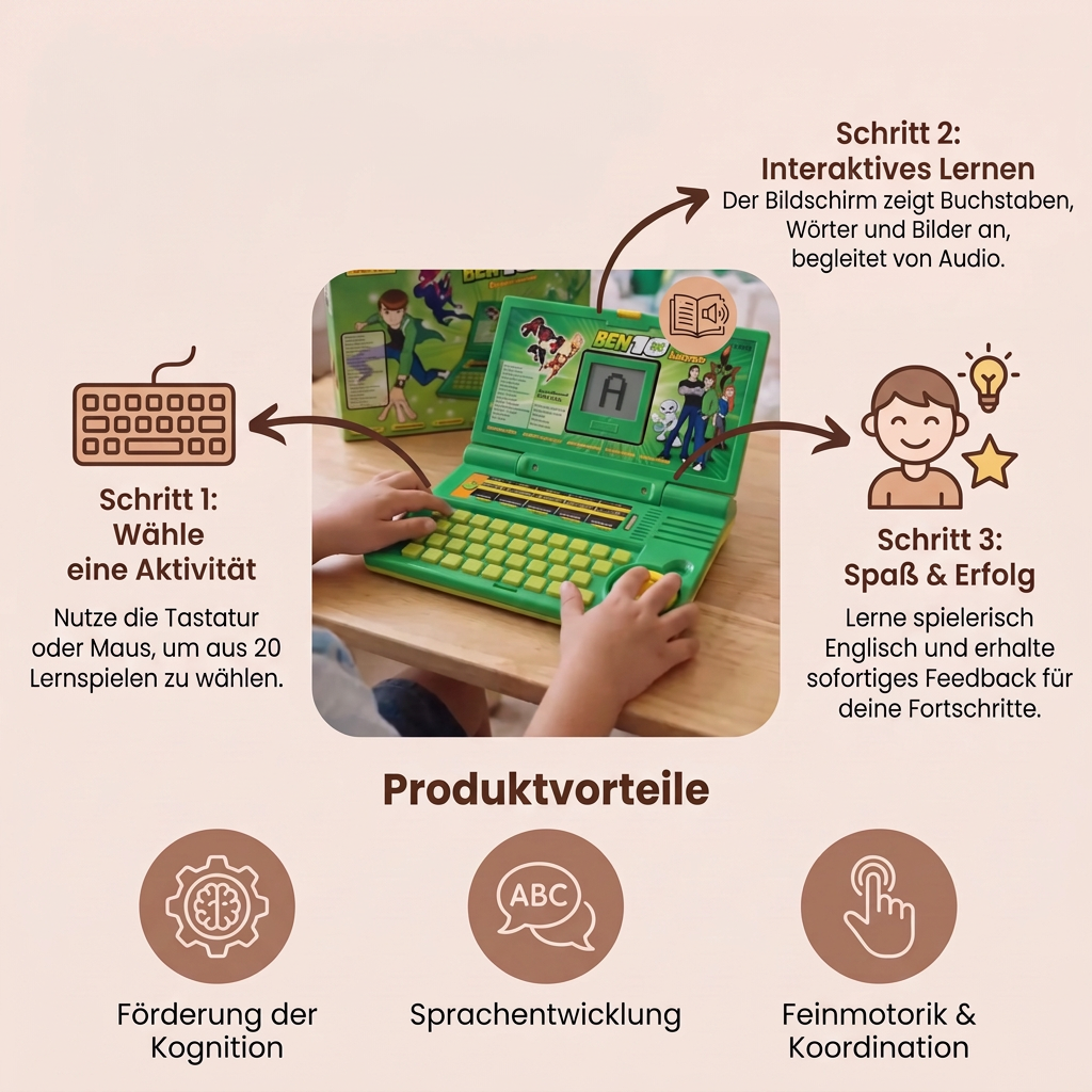 Interaktiver Lern-Laptop für Kinder