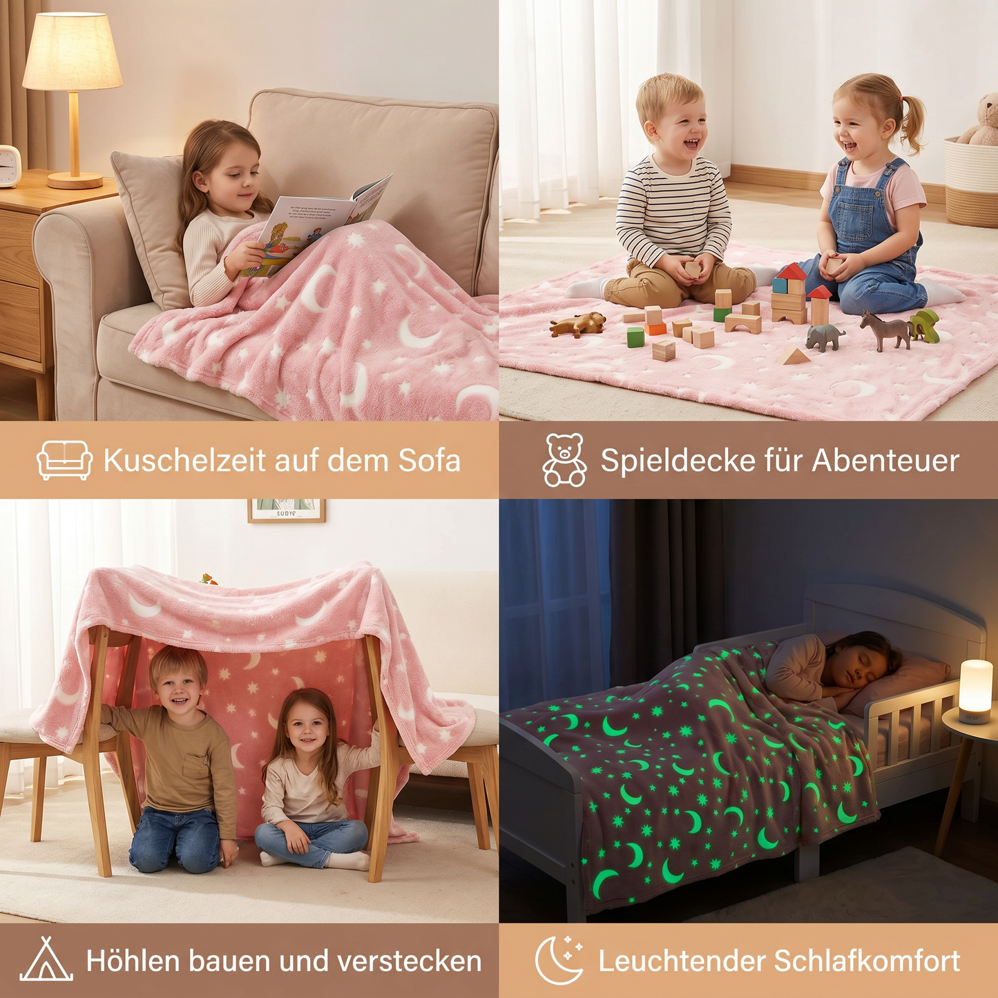 Schimmernde Sternendecke – Leuchtende Kuscheldecke
