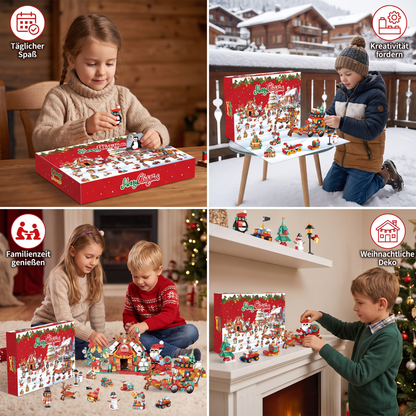 Weihnachtsdorf-Baustein-Adventskalender für Kinder