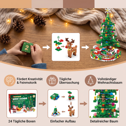 Weihnachtsbaum-Baustein-Adventskalender für Kinder