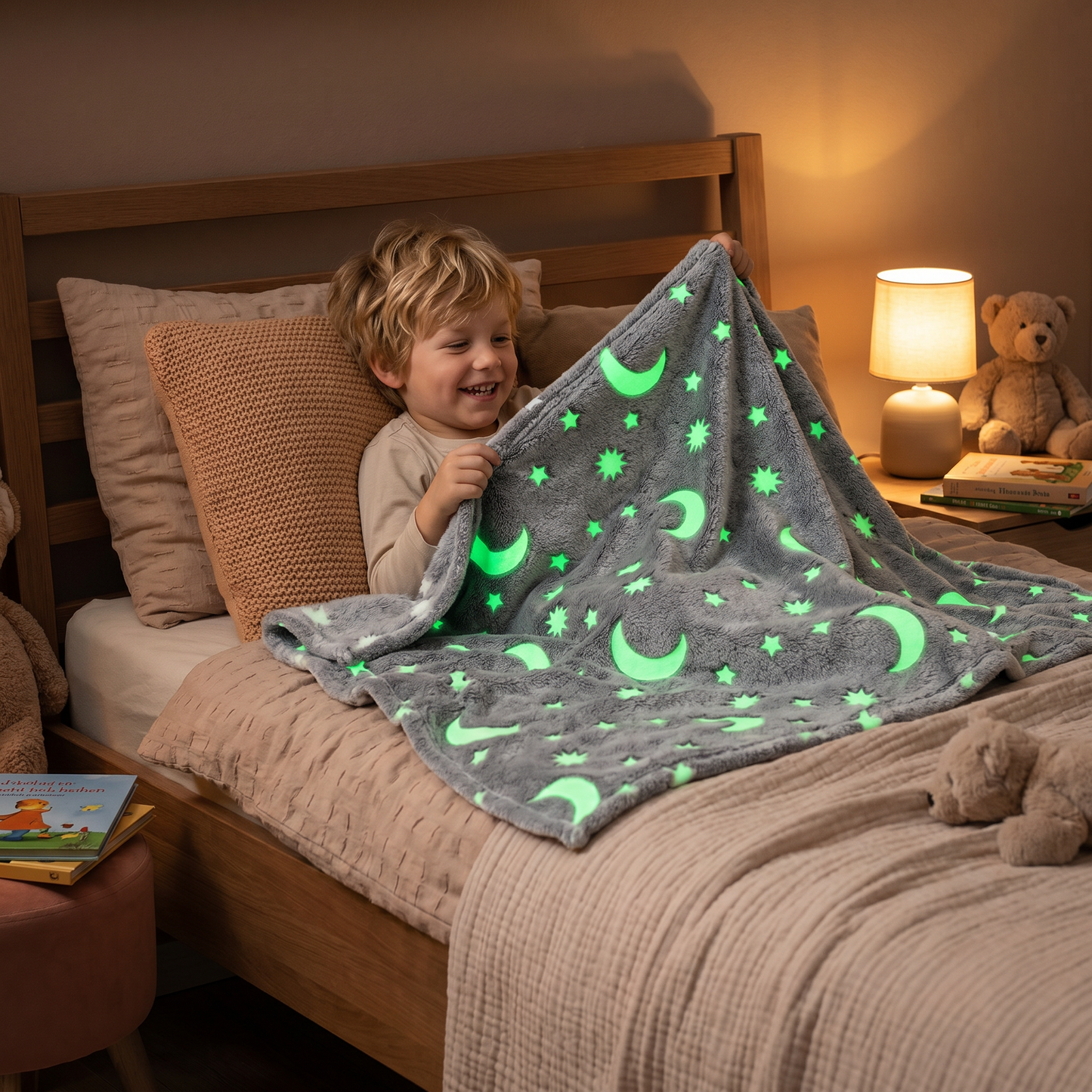 Schimmernde Sternendecke – Leuchtende Kuscheldecke