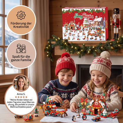 Weihnachtsdorf-Baustein-Adventskalender für Kinder
