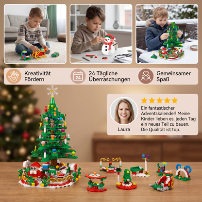 Weihnachtsbaum-Baustein-Adventskalender für Kinder