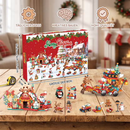 Weihnachtsdorf-Baustein-Adventskalender für Kinder